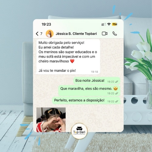 cliente satisfeito com serviços de higienização e impermeabilização de estofados (6)